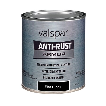 Valspar Interior/Exterior Paint, Flat, Oil Base, Black, 1 gal 044.0021826.005